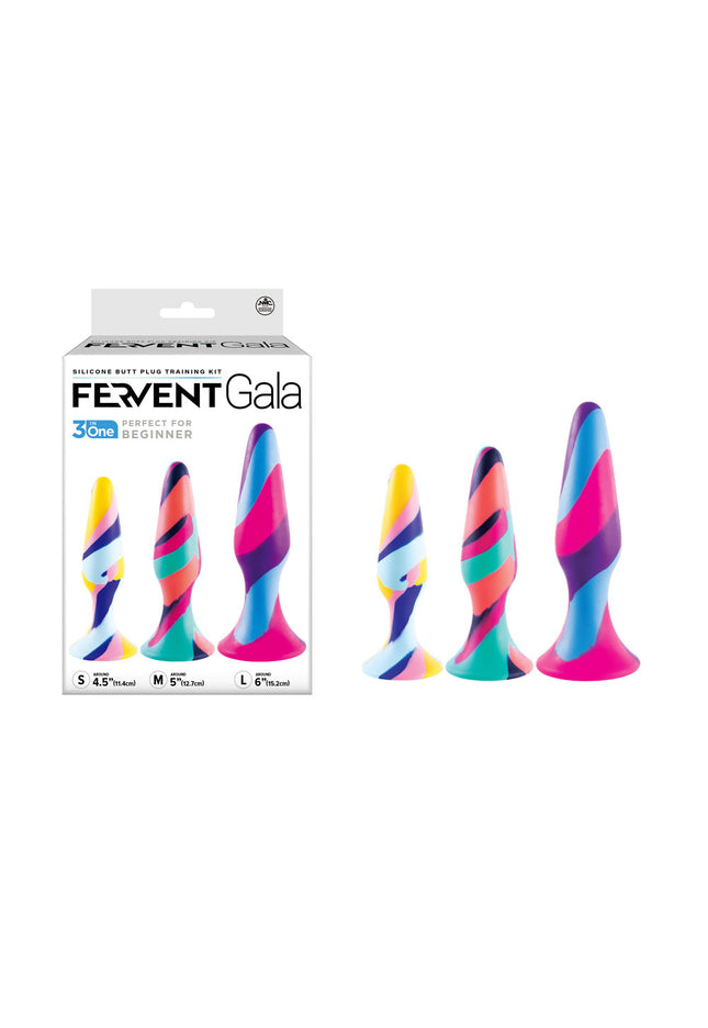 Fervent Gala Anal Training Kit - Multicoloured Butt Plugs - Set of 3 Sizes