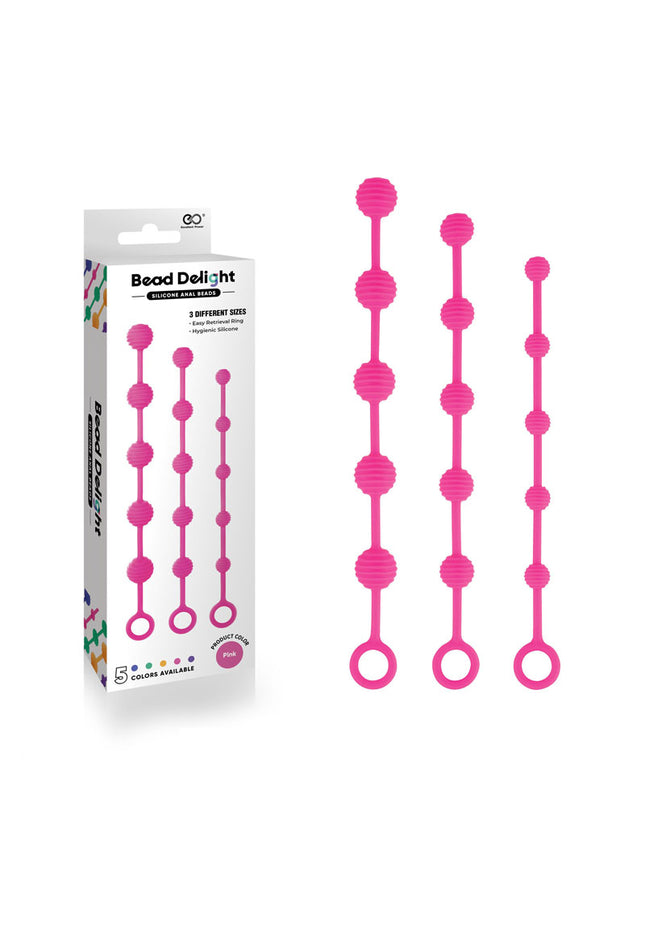 - Pink Anal Beads - Set of 3 Sizes