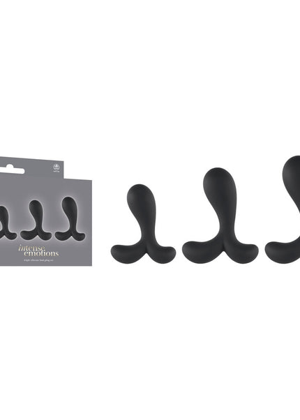 Intense Emotions - Black Butt Plugs - Set of 3 Sizes