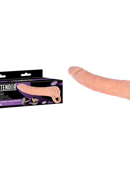 Extendor 9'' 2-in-1 Penis Extender & Masturbator - Flesh 22.9 cm Penis Extension Sleeve with Vagina Opening