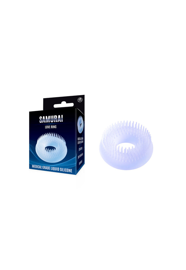 Samurai - Clear Soft Bristled Cock Ring