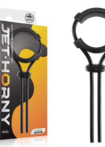 Jet Horny - Black Adjustable Cock Lasso Ring