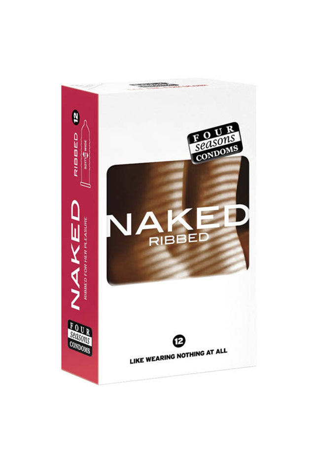 Naked Ribbed - Ultra Thin Ribbed & Lubed Condoms - 12 Pack