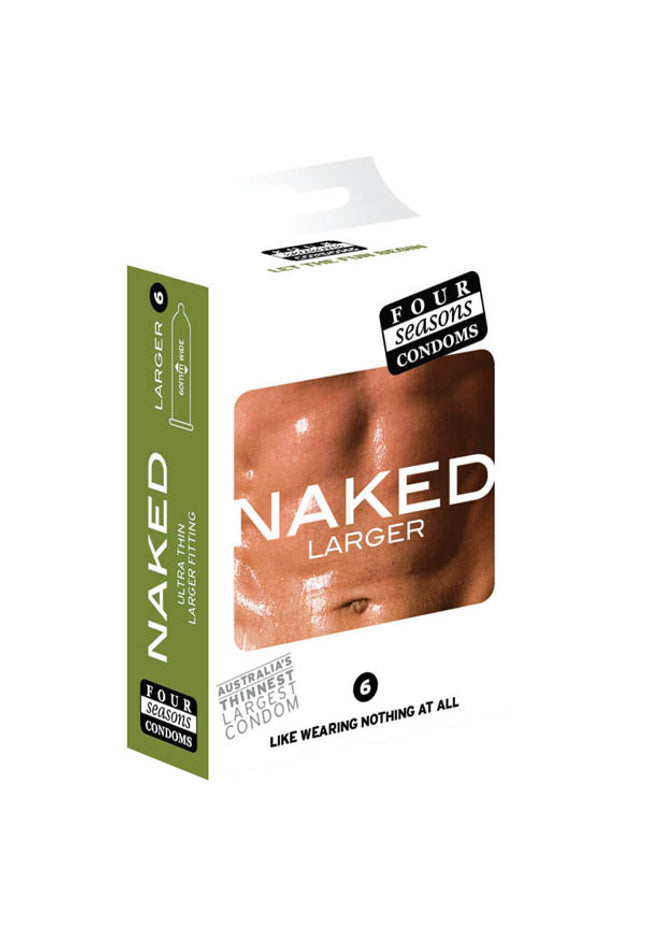 Naked Larger Fitting Condoms - Naked Larger Fitting Lubricated Condoms - 6 Pack