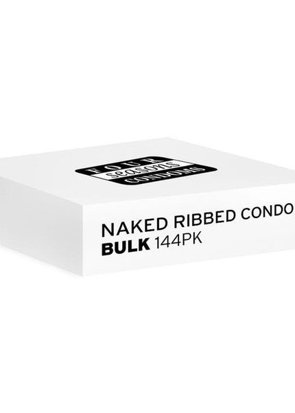 Four Seasons Naked Ribbed Condoms - Bulk Box of 144