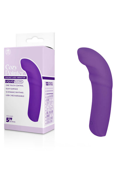 Cozy Pointer - Purple - Purple 12.7 cm USB Rechargeable Curved Mini Vibrator