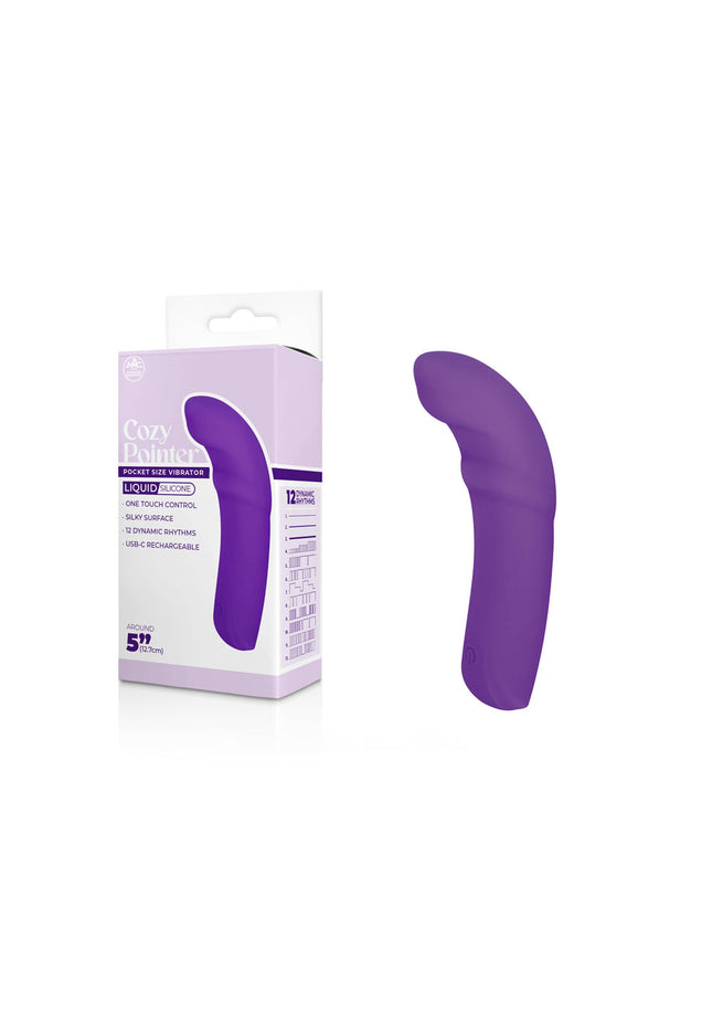 Cozy Pointer - Purple - Purple 12.7 cm USB Rechargeable Curved Mini Vibrator
