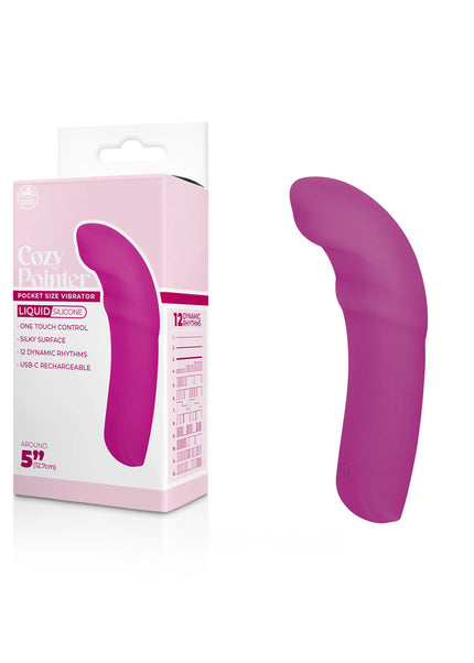 Cozy Pointer - Pink - Pink 12.7 cm USB Rechargeable Curved Mini Vibrator