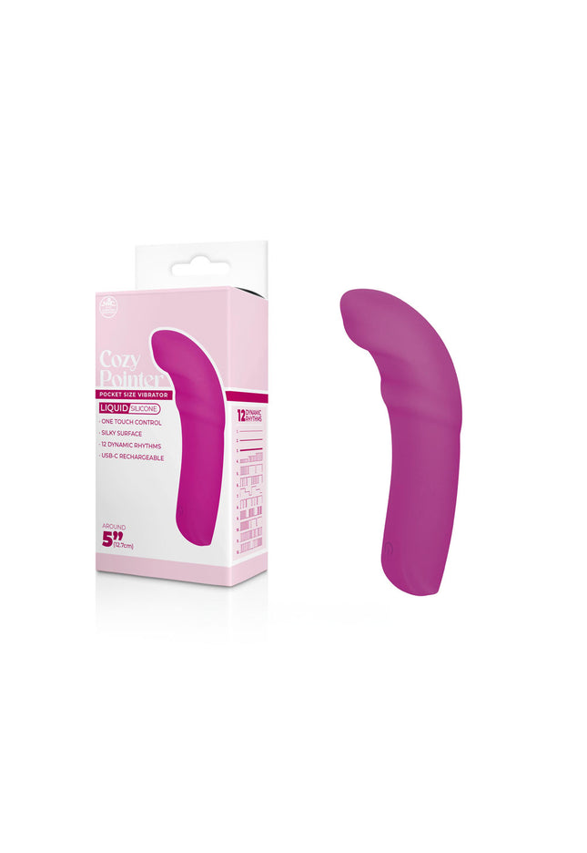Cozy Pointer - Pink - Pink 12.7 cm USB Rechargeable Curved Mini Vibrator