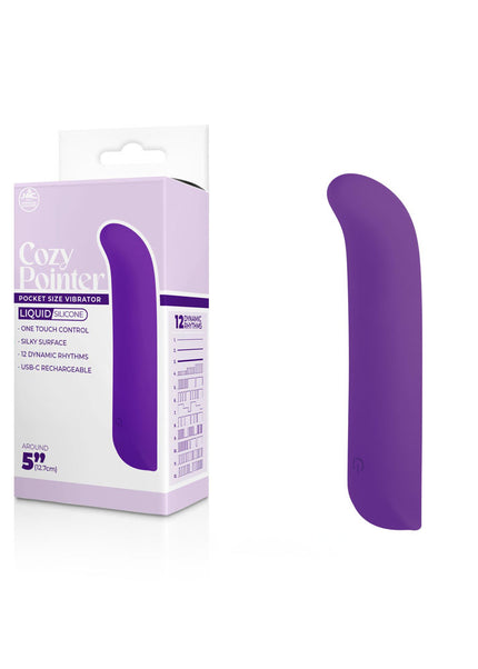Cozy Pointer - Purple - Purple 12.7 cm USB Rechargeable Mini Vibrator