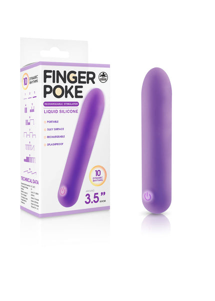 Finger Poke - Purple - Purple 8.9 cm USB Rechargeable Bullet