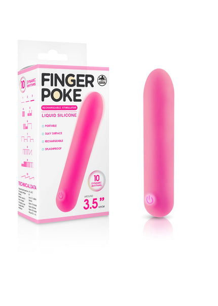Finger Poke - Pink - Pink 8.9 cm USB Rechargeable Bullet