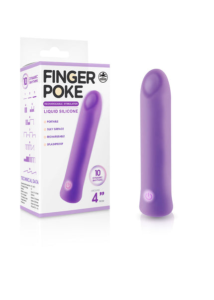 Finger Poke - Purple - Purple 10 cm USB Rechargeable Bullet