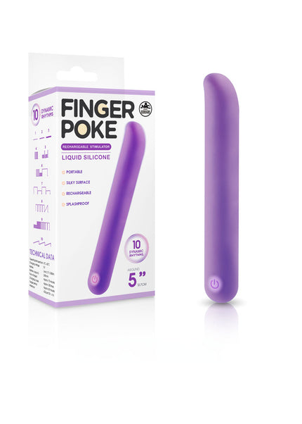 Finger Poke - Purple - Purple 12.7 cm USB Rechargeable Bullet