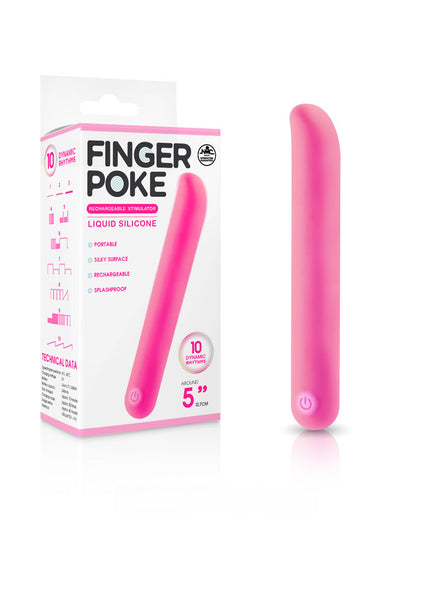 Finger Poke - Pink - Pink 12.7 cm USB Rechargeable Bullet