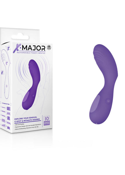 X Major Finger Vibe - Purple - Purple USB Rechargeable Finger Stimulator