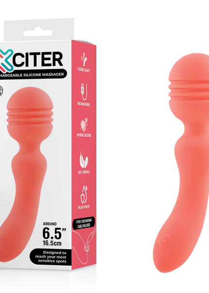 Xciter - Orange - Orange 16.5 cm USB Rechargeable Massage Wand