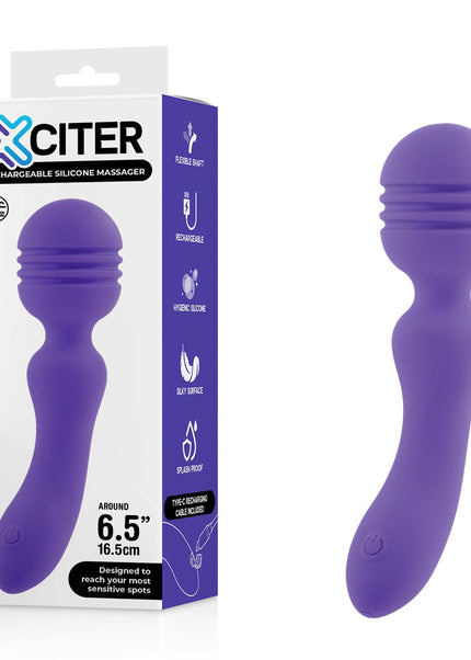Xciter - Purple - Purple 16.5 cm USB Rechargeable Massage Wand