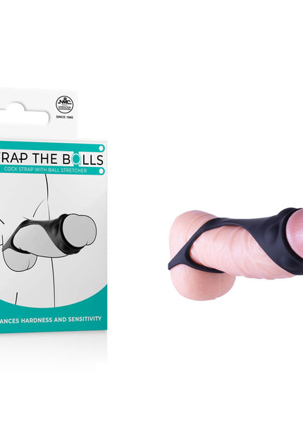 Strap The Balls - Black Cock Strap with Ball Stretcher