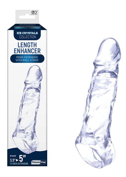 Ice Crystals 1.5 Inch Length Enhancer - Clear 1.5 Inch Penis Extension Sleeve