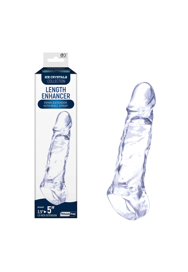 Ice Crystals 1.5 Inch Length Enhancer - Clear 1.5 Inch Penis Extension Sleeve