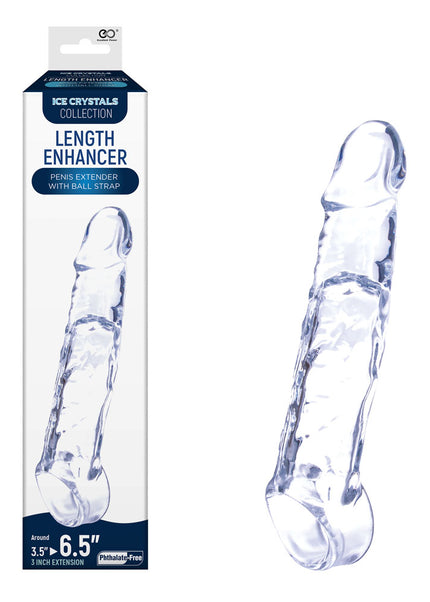 Ice Crystals 3 Inch Length Enhancer - Clear 3 Inch Penis Extension Sleeve