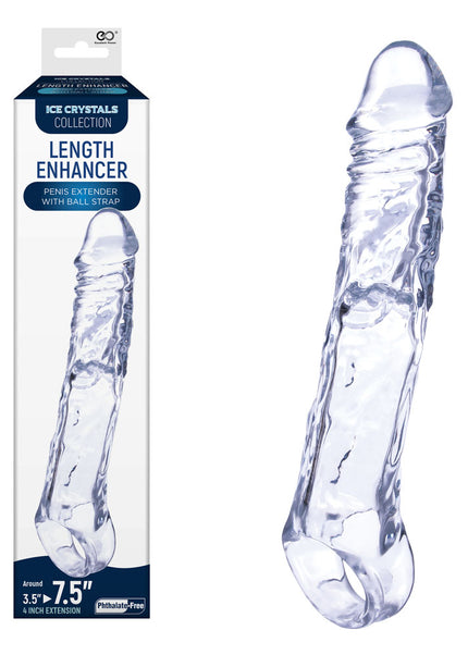 Ice Crystals 4 Inch Length Enhancer - Clear 4 Inch Penis Extension Sleeve