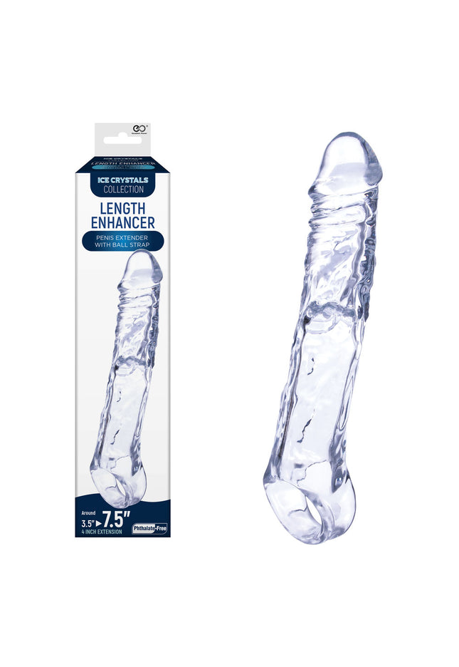 Ice Crystals 4 Inch Length Enhancer - Clear 4 Inch Penis Extension Sleeve