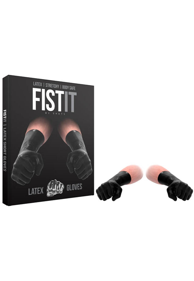 Fist-It Latex Short Gloves - Black Fisting Gloves