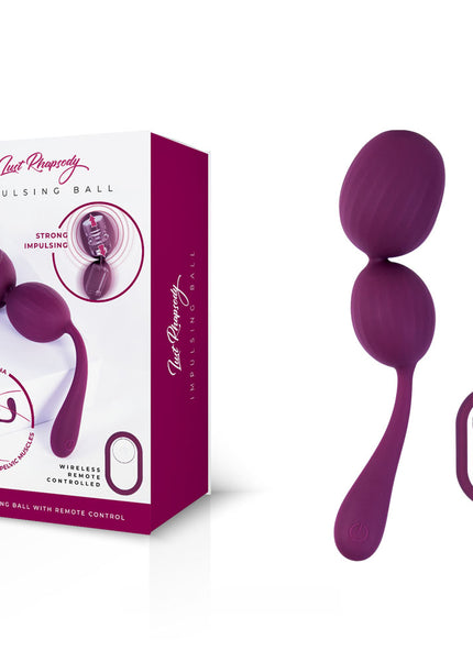 Lust Rhapsody Impulsing Ball - Purple USB Rechargeable Impulsing Kegel Balls with Wireless Remote