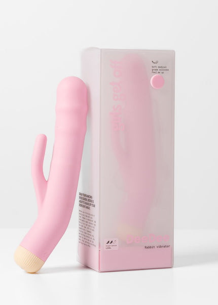 Girls Get Off - DeeDee - Pink 19 cm USB Rechargeable Thrusting Rabbit Vibrator
