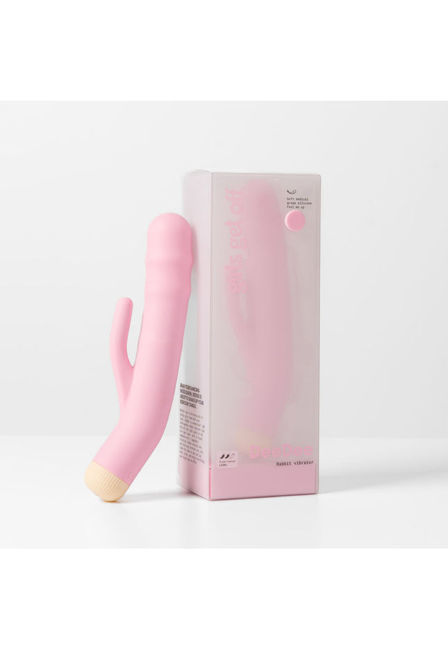Girls Get Off - DeeDee - Pink 19 cm USB Rechargeable Thrusting Rabbit Vibrator