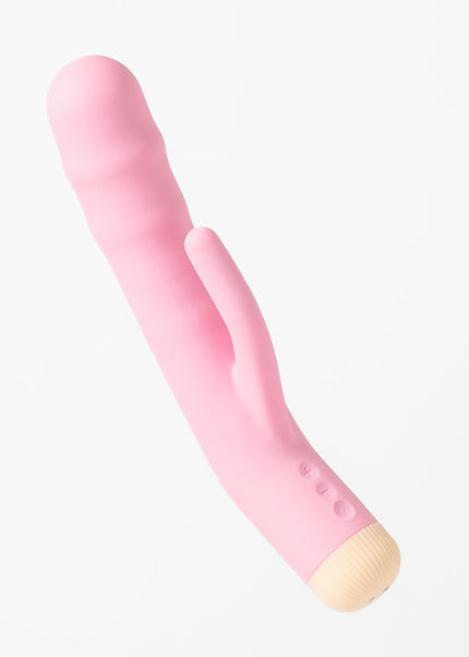 Girls Get Off - DeeDee - Pink 19 cm USB Rechargeable Thrusting Rabbit Vibrator