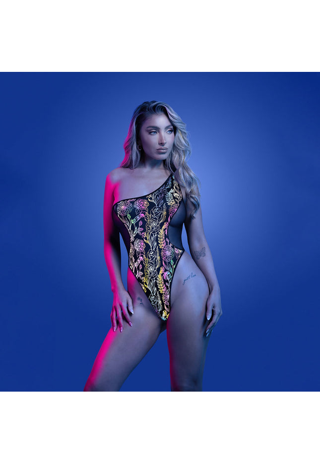 GLOW Luminescent Flash Teddy ML - Black Reflective Teddy - M/L Size