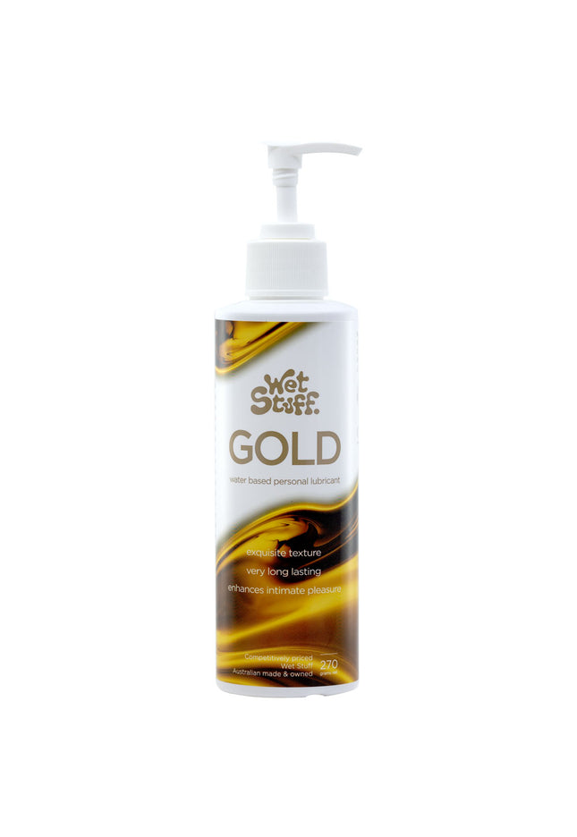 Wet Stuff Gold - 270g Pump - Water Based Lubricant - 270 gram Pump Bottle