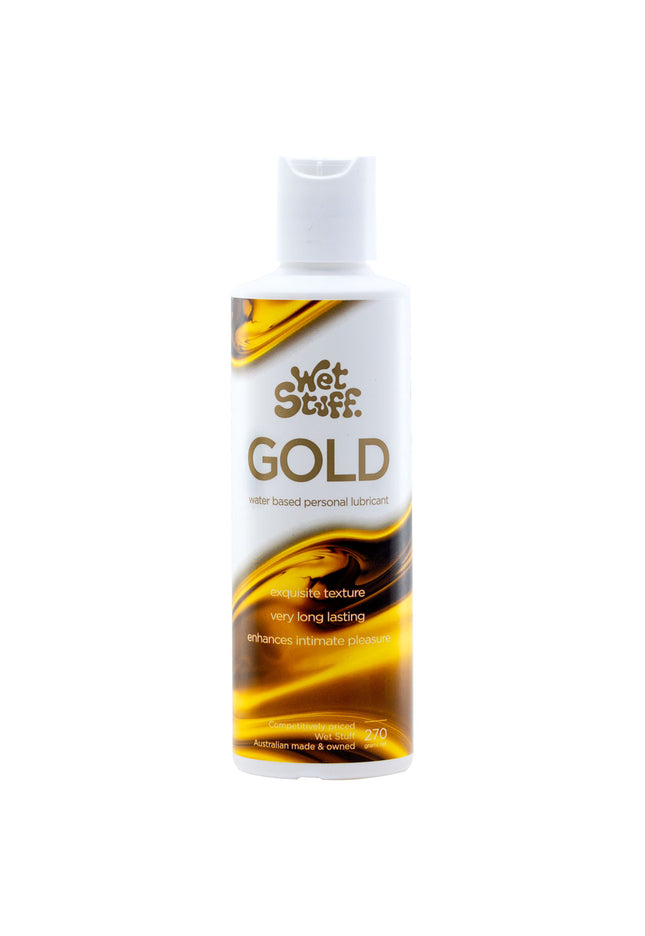 Wet Stuff Gold - 270g Disktop - Water Based Lubricant - 270 gram Bottle