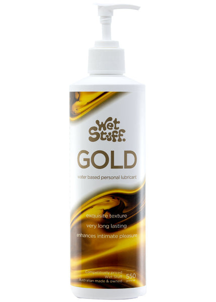 Wet Stuff Gold - 550g Pump - Water Based Lubricant - 550 gram Pump Bottle