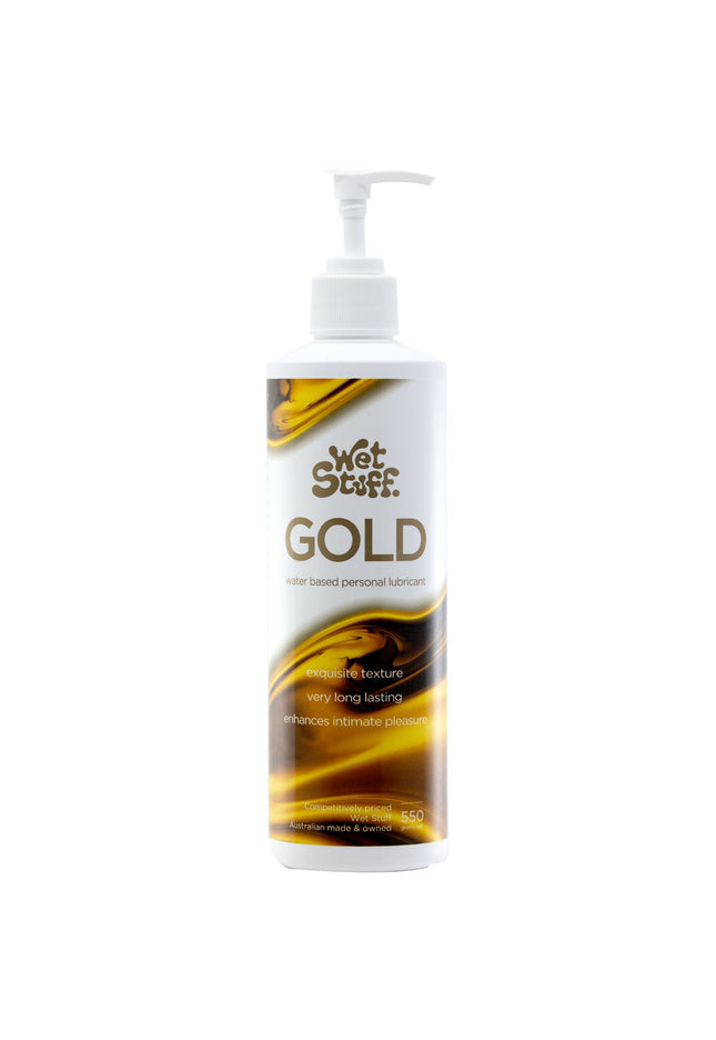 Wet Stuff Gold - 550g Pump - Water Based Lubricant - 550 gram Pump Bottle