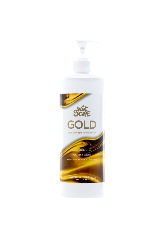 Wet Stuff Gold - 1kg Pump - Water Based Lubricant - 1 kg Pump Bottle