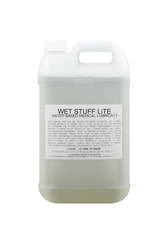 Wet Stuff Lite - 5kg Bottle - Water Based Lubricant - 5 kg Tube