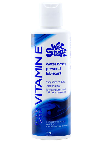 Wet Stuff Plain - 270g Disk - Water Based Lubricant with Vitamin E - 270 gram Bottle