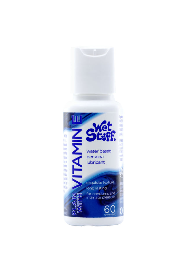 Wet Stuff Plain - 60g Bottle - Water Based Lubricant with Vitamin E - 60 gram Bottle