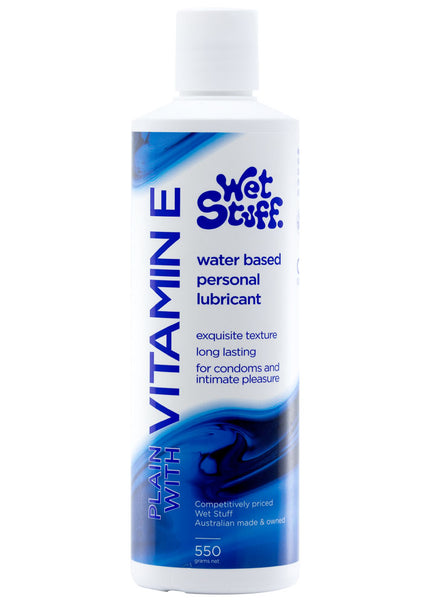 Wet Stuff Plain - 550g Disktop - Water Based Lubricant with Vitamin E - 550 gram Bottle