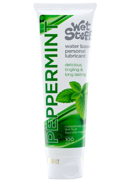 Wet Stuff Peppermint - 100g Tube - Peppermint Flavoured Water Based Lubricant - 100 gram Tube