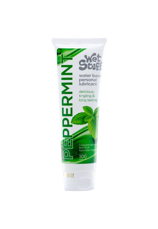 Wet Stuff Peppermint - 100g Tube - Peppermint Flavoured Water Based Lubricant - 100 gram Tube