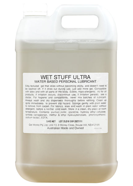 Wet Stuff Ultra - 5 kg - Water Based Lubricant - 5 kg Bottle