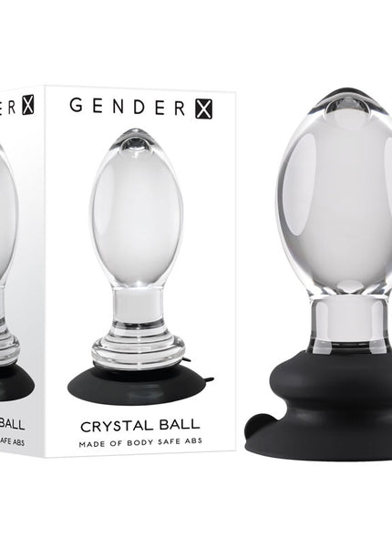 Gender X Crystal Ball - Clear Glass 13.6 cm Butt Plug with Suction Base