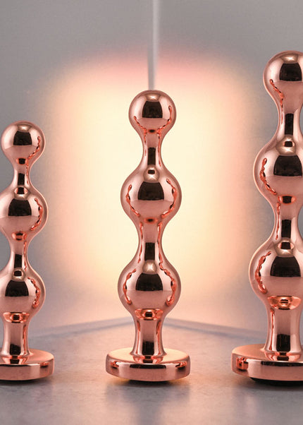 Gender X GOLD DIGGER SET - Rose Gold Metallic Butt Plugs - Set of 3 Sizes