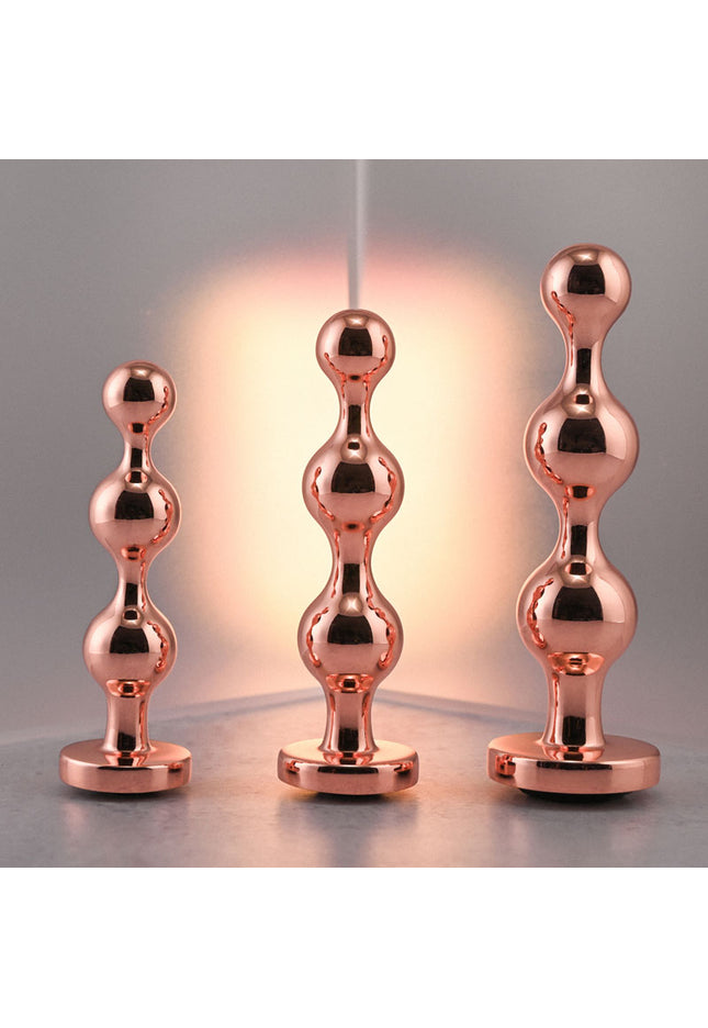 Gender X GOLD DIGGER SET - Rose Gold Metallic Butt Plugs - Set of 3 Sizes