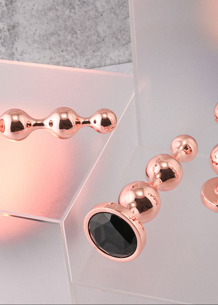Gender X GOLD DIGGER SET - Rose Gold Metallic Butt Plugs - Set of 3 Sizes